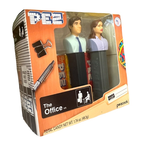 The Office Pam and Jim PEZ Dispensers New in Office Themed Box with PEZ Candy - Picture 2 of 6